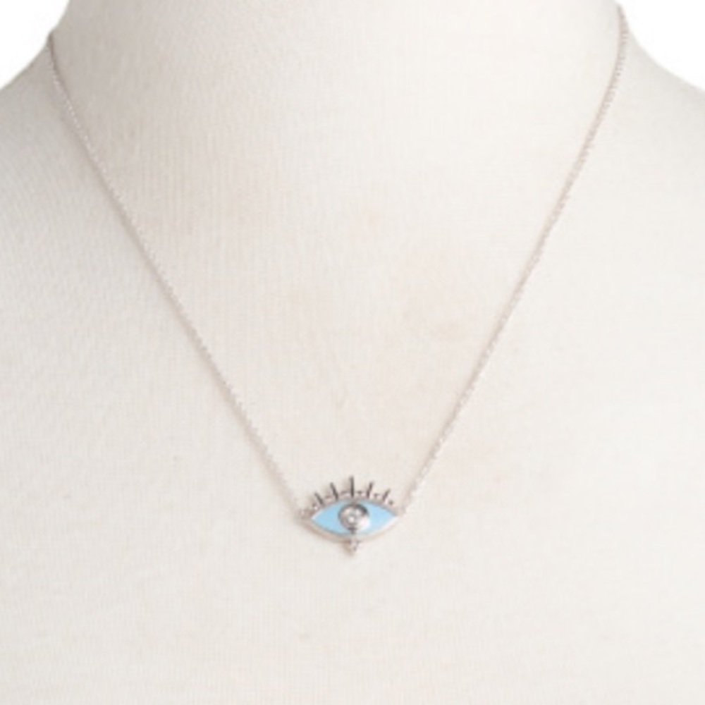 Judith Ripka light blue evil eye necklace - Picture 3 of 6